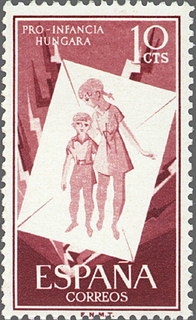 ESPAÑA 1956 1200 Sello Nuevo Pro Infancia Húngara 10cts Espana Spain Espagne Spagna Spanje Spanien 